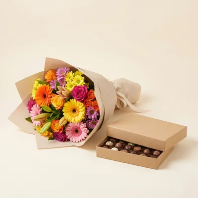 Combo Melhoras: Flores + Chocolates